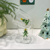 Gobelet en verre pour arbre de Noël créatif, gobelet à jus 3D pour la maison, design atmosphérique, verre borosilicate de haute qualité, résistant aux hautes températures