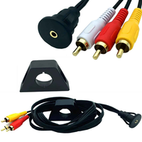 Pour voiture bateau moto tableau de bord encastré montage sur panneau DC3.5mm femelle à 3RCA mâle câble étanche avec support