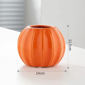 Vase Citrouille, Vase en Céramique Décoratif, Décoration d'Intérieur, Décoration de Table à Manger, Pot de Fleurs Citrouille, Bouteille Artisanale pour Matériaux Floraux - Product Image 4