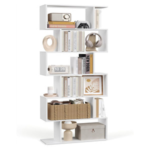 Étagère à livres de style moderne pour salon, chambre à coucher, bureau, <span class=keywords><strong>blanc</strong></span>, 24 x 70 x 191 <span class=keywords><strong>cm</strong></span>, bibliothèque à 6 niveaux, séparateur de pièce pour la maison - Product Image 1