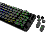 Produk baru 2.4GHz Keyboard Split nirkabel 86 USB warna-warni mesin tik membran untuk Komputer & Laptop penggunaan kantor