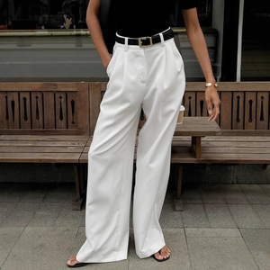 D & M tailleur snellente Casual estivo <span class=keywords><strong>pantaloni</strong></span> <span class=keywords><strong>larghi</strong></span> <span class=keywords><strong>larghi</strong></span> <span class=keywords><strong>pantaloni</strong></span> Casual a vita alta da donna <span class=keywords><strong>pantaloni</strong></span> <span class=keywords><strong>larghi</strong></span> e semplici lunghi fino al pavimento - Product Image 3