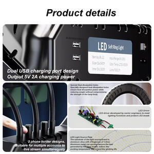 Anneau lumineux M-45 Rl-18 de 18 pouces (45 cm), 3000-6000k, 45w, à intensité variable, télécommande, anneau lumineux pour diffusion en direct avec trépied - Product Image 3