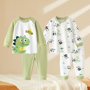 Set di Abbigliamento per Bambini <span class=keywords><strong>con</strong></span> Collo a Girocollo, Completo in Puro Cotone a Due Pezzi a Maniche Lunghe, Strato Base Caldo per Primavera, per Ragazzi e Ragazze - Product Image 1