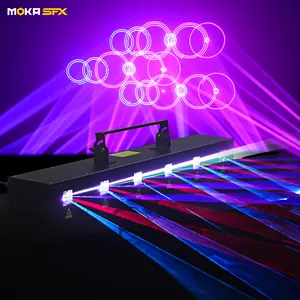 Moka sfx 6 आंखें 6*2W बीम डीजे के लिए आरजीबी पूर्ण रंग एनीमेशन लेजर रोशनी प्रोजेक्टर रात क्लब