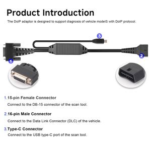 ชุดอะแดปเตอร์ LAUNCH DOIP รุ่นมาตรฐาน สายเคเบิลวินิจฉัย 16 พิน สำหรับ CRP 123X E I V3 CRP 129X E I V3 CRP 129 Plus V3 - Product Image 2