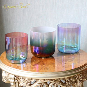 Cuencos de cristal degradados coloridos Crystal Soul Cantando Cuarzo Tamaño personalizado grande - Product Image 5