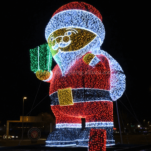 Décoration de Noël extérieure LED 3D géante en forme de bonhomme de neige IP65 pour affichage commercial de rue, motif Père Noël - Product Image 3