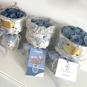 Hot Fashion High Quantity Flower Packaging garza Fairy Bouquet filato ricamo tessuto carta da imballaggio artistica