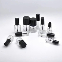 Emballage cosmétique fantaisie 5ML 10ML 15ML bouteille vide de vernis à ongles en verre transparent de luxe avec brosse