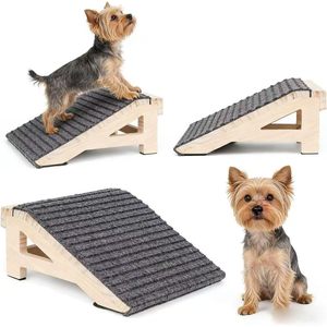 Rampa de madera para perros, ayuda para subir escaleras en interiores, escalera portátil para perros pequeños, soporte seguro antideslizante - Product Image 2