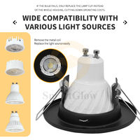 Spots LED encastrés, boîtiers de downlights fixes GU10 MR16, luminaires de plafond encastrés, couleur blanc ou noir, spots LED, luminaires encastrés LED