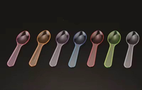 Sendok Plastik Mini Sekali Pakai Multi-Warna PS 3 Inch NewFida untuk Kue Yogurt Jello Selai Es Krim Dessert