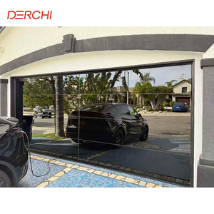 Portes <span class=keywords><strong>de</strong></span> <span class=keywords><strong>garage</strong></span> en verre trempé noir avec miroir sans cadre en aluminium à bas <span class=keywords><strong>prix</strong></span> avec moteur - Product Image 3