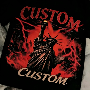 Camiseta de Hombre OEM Personalizada, 100% Algodón Tejido, Cuello Redondo Vintage, Lavado Ácido, Estilo Retro Urbano, Impresión DTG, Talla Grande - Product Image 2