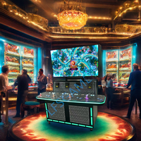 Table de jeu de pêche en métal pour 4 joueurs, vente chaude, avec support en anglais