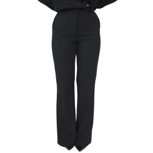 กางเกง Donna Pantalone Nero เอวสูงทรงขาบานสำหรับผู้หญิง ชุดทำงาน - Product Image 1