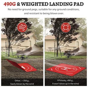 Tapis d'atterrissage pour hélicoptère Amazear professionnel, imperméable, en PU, pour DJI Mini 5 Pro Air 3S Avata, 100 cm, double face - Product Image 4