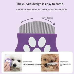 Commercio all'ingrosso in metallo plastica Pet toelettatura pettine per pidocchi Logo personalizzato piccolo metallo gatto strumento per la pulizia dei peli per animali - Product Image 4