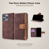 Étui portefeuille en cuir PU pour iPhone 18 Pro Max 17 16 15 14 13 12 Plus avec porte-cartes, rabat magnétique, protection RFID et fonction support – Vente en gros