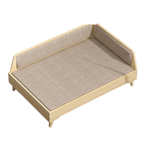 Lit pour chat en bois respirant et écologique, maison pour animaux, chaise longue, canapé, tapis anti-poussière amovible et lavable, jouet pour chat, été