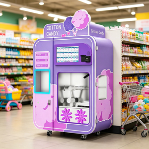 Machine à faire de la barbe à papa entièrement automatique avec écran tactile de 32 pouces pour les entreprises, distributeur automatique de barbe à papa pour les cinémas - Product Image 1