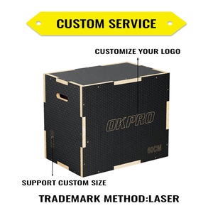 OKPRO Box Pliometrico in Legno Nero 3 in 1 per Allenamento <span class=keywords><strong>Fitness</strong></span>, Esercizi e Ginnastica - Product Image 4