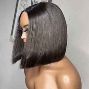 Парики из вьетнамских волос с двойной вычерчкой, 250 плотность, HD, фронтальный парик из натуральных волос, прямые парики из кости, Боб, для чернокожих женщин - Product Image 2