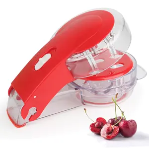 Gloway Fruit Tools Plastic Seed Remover Corer Stainless Steel Kitchen Gadgets Cherry Pitter Tool For Pit Up 6 Cherries At Once