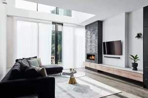 Заводская оптовая цена изготовленный на заказ размер затемняющий ручной моторизованный вертикальный льняной занавес Фантастическая мечта - Product Image 2