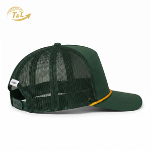 Gorra Trucker de Malla Verde 4U, 6 Paneles en Contraste, Ajustable con Cierre a Presión, Estilo Casual para Exteriores, Unisex, Primavera/Verano - Product Image 4