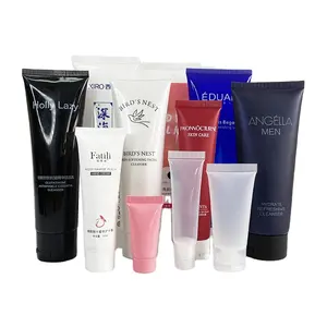 Empty Plastic Clear Body Butter Face Cream Lip Balm Packaging Squeeze Tube for Lip Gloss with screw cap