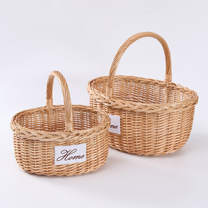 Set da picnic in <span class=keywords><strong>vimini</strong></span> di salice economico <span class=keywords><strong>cesto</strong></span> di <span class=keywords><strong>fiori</strong></span>/frutta cestini shopper di colore naturale - Product Image 1
