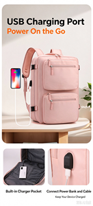 Pink Waterproof <b>Laptop</b> Backpack USB Charging Travel Business <b>Bag</b> <b>Large</b> Capacity Anti Theft Daypack - Product Image 2