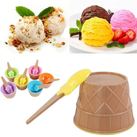 Ensemble de 4 bols et cuillères en plastique pour crème glacée Accessoires d'alimentation pour bébé Vaisselle pour enfants