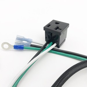 Cable de alimentación de CA NEMA 5-15R personalizado para EE. UU. con arnés de cableado de salida hembra, funda trenzada y cable de tierra con terminal de anillo - Product Image 5