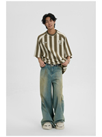 Jean baggy personnalisé grande taille pour hommes pantalon en denim à jambes larges dans un style hip-hop et doux avec motif animal et imprimé