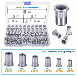 Baiguluo Aluminum <b>Rivet</b> <b>Nuts</b> M3 M4 M5 M6 M8 M10 Flat Head Push In Flanged Set For Metal Assembly - Product Image 3