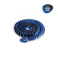 Juguete Antiestrés de Serpiente Articulada de 82 cm, Impresa en 3D, Material PLA, Duradera, con Degradado Azul-Verde, Modelo de Reptil Realista, Diseño Moderno