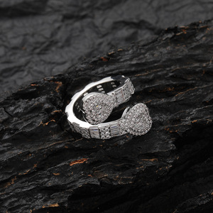 Heart <b>Ring</b> Design Irregular <b>Opening</b> <b>Ring</b> Adjustable Index Finger <b>Ring</b> for Women - Product Image 1