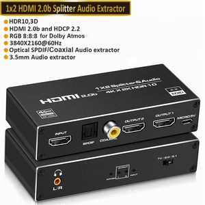 Répartiteur <span class=keywords><strong>HDMI</strong></span> 2.0 4K 60Hz 1x2, 1 entrée 2 sorties, 4k 60Hz, 2 ports, répartiteur <span class=keywords><strong>HDMI</strong></span> HDCP 2.2 HDR avec extracteur audio <span class=keywords><strong>jack</strong></span> 3,5 mm pour PS4 PS5 - Product Image 3