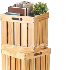 Cesta de almacenamiento cuadrada de madera maciza, caja de almacenamiento portátil para artículos domésticos, cesta de almacenamiento de frutas y verduras para cocina - Product Image 5