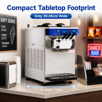 Machine à glace molle de qualité supérieure OEM/ODM U88 |   Machine à glaces de table à 3 saveurs avec entraînement direct à fréquence précise