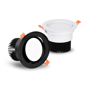 Plafonnier encastré commercial LED, lampe de plafond ronde sans cadre, éclairage intérieur, alimentation CA, intensité variable, aluminium - Product Image 1