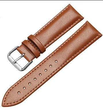 Genuine Leather Watchbands 12/24mm Watch Band Strap Steel Pin buckle High Quality Wrist Belt Bracelet + Tool