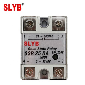 SLYB ミニチュアエポキシフルアンプ単相工業用24Vソリッドステートリレー <span class=keywords><strong>SSR</strong></span>-25 DA 3-32VDC入力 24-380VAC出力 25A - Product Image 2