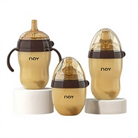 Biberon Nuoaien en silicone intégral en forme de gourde avec poignée, conception à large ouverture pour nouveau-nés et bébés, anti-colique, anti-étouffement, résistant aux chutes