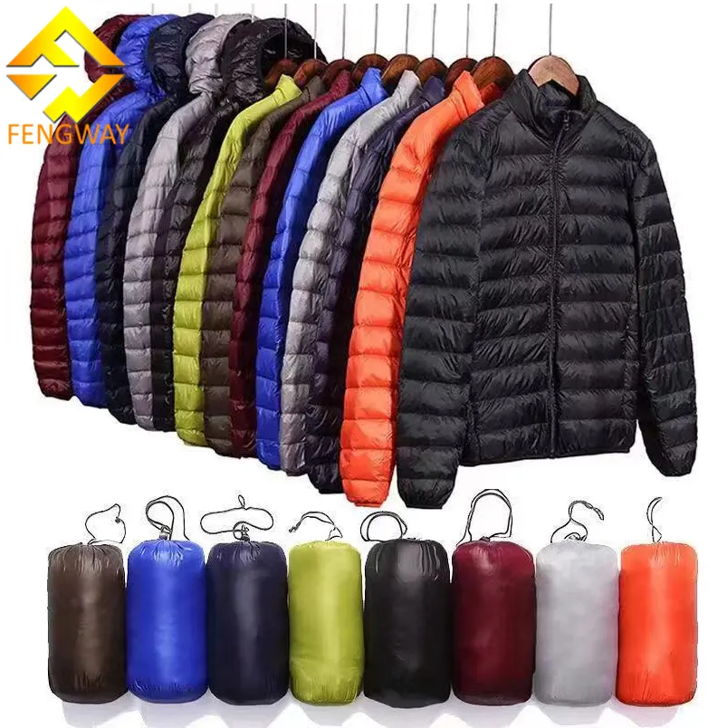 Fengway Custom Outdoor Light Warm Duck Feather Nylon Hooded Dwon Jacket Winter Bubble Coat Filled Down Puffer Jackets