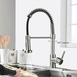 Hiện Đại Duy Nhất Xử Lý Nhà Bếp Vòi Nước Thép Không Gỉ Bồn Rửa Phun Với Kéo Thiết Kế Bàn Chải Nickel Nước Tap Đòn Bẩy Duy Nhất <span class=keywords><strong>Mixer</strong></span> - Product Image 5