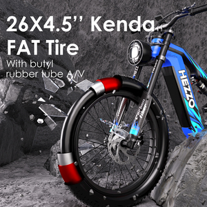 Vélo électrique HEZZO K9, moteur 1000W, autonomie 70-90 km, étanche, contrôle par application, 26 pouces, alliage d'aluminium, 9 vitesses, 50 km/h, batterie lithium, frein avant - Product Image 6